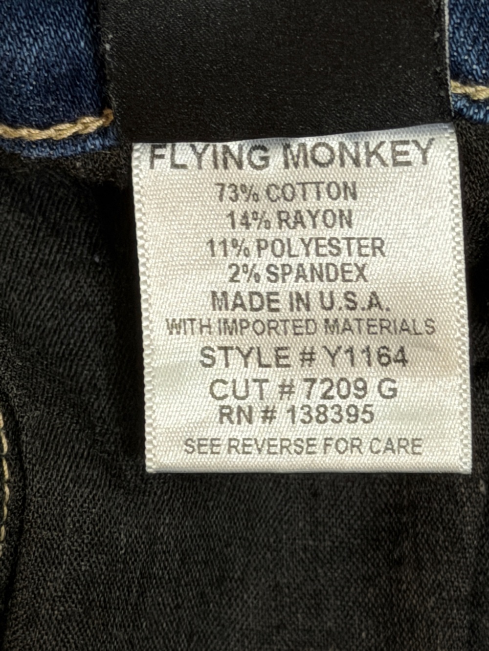 Flying Monkey Mid Rise Straight Stretch Distressed Jeans - Picture 9 of 12
